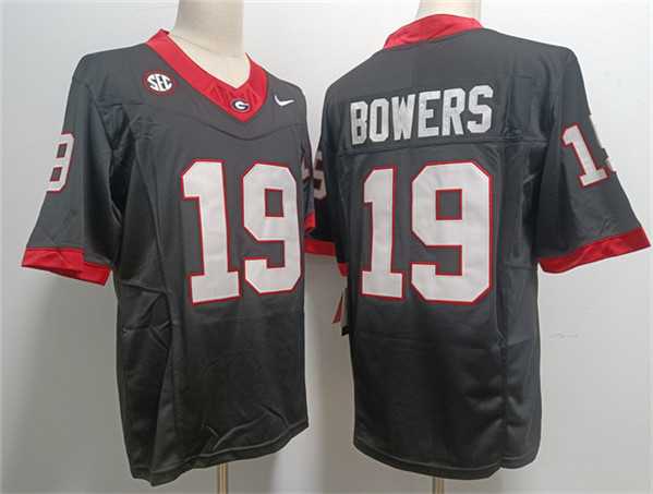 Mens Georgia Bulldogs #19 Brock Bowers Black Stitched Jersey->->NCAA Jersey